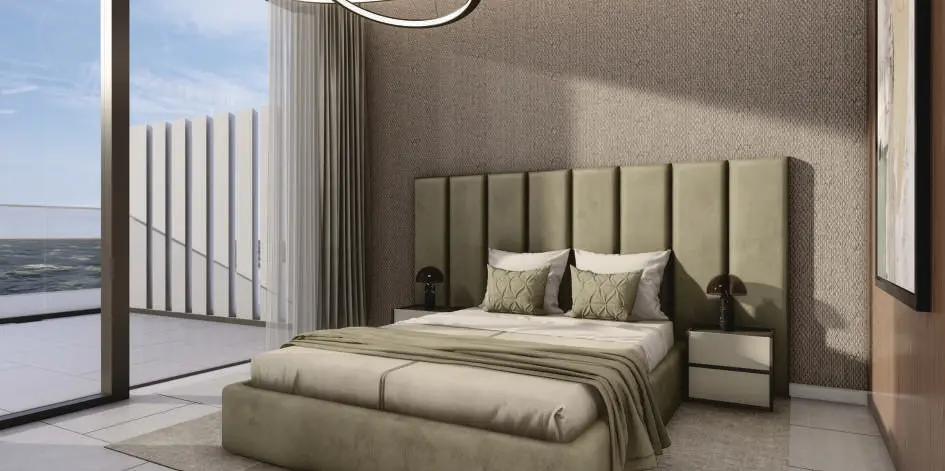 Modern living room at Canal by M with floor‑to‑ceiling windows and 3.1m ceilings Canal by M at Al Reem Island (12).jpg