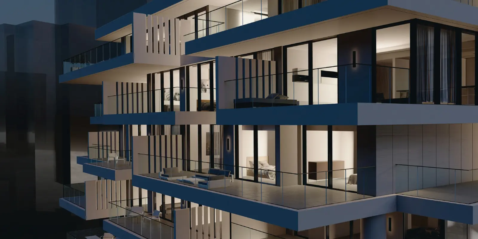 Spacious balcony at Canal by M overlooking the sea with outdoor lifestyle space