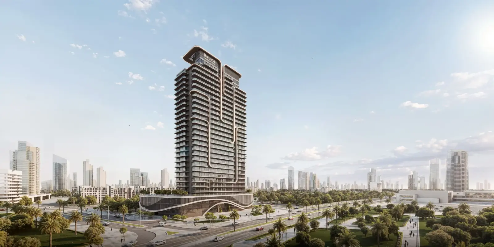 Modern twin high-rise residential towers of Rotana Residences on Al Reem Island Abu Dhabi featuring glass facades and luxury real estate.