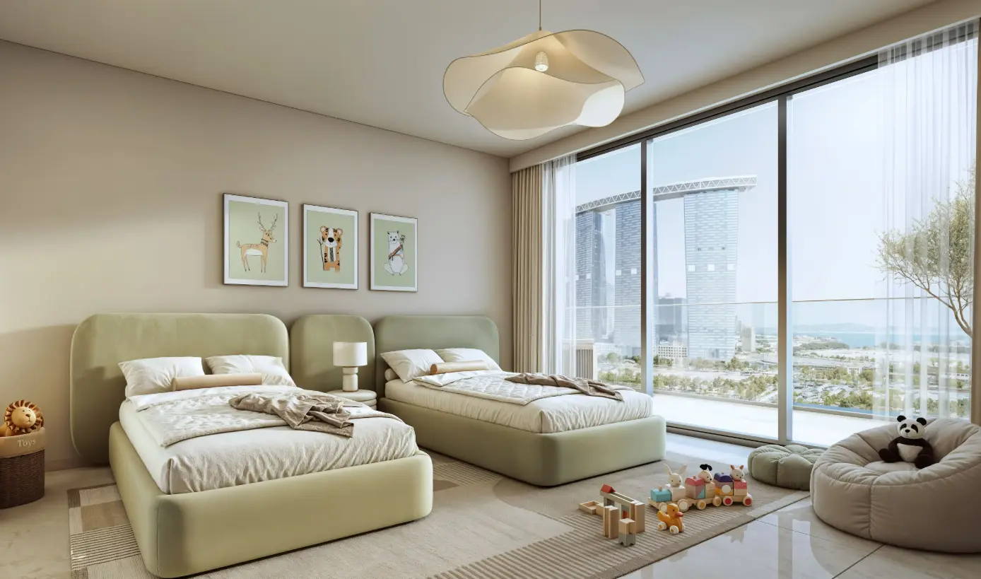 Opulent high-ceiling grand entrance lobby with luxury seating and 5-star hospitality design at Rotana Residences in Abu Dhabi..PNG
