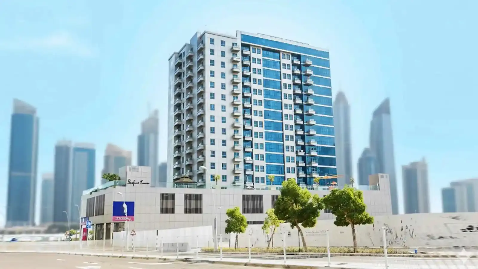 Ground floor exterior view of Sea Face Tower within Shams Abu Dhabi Al Reem Island
