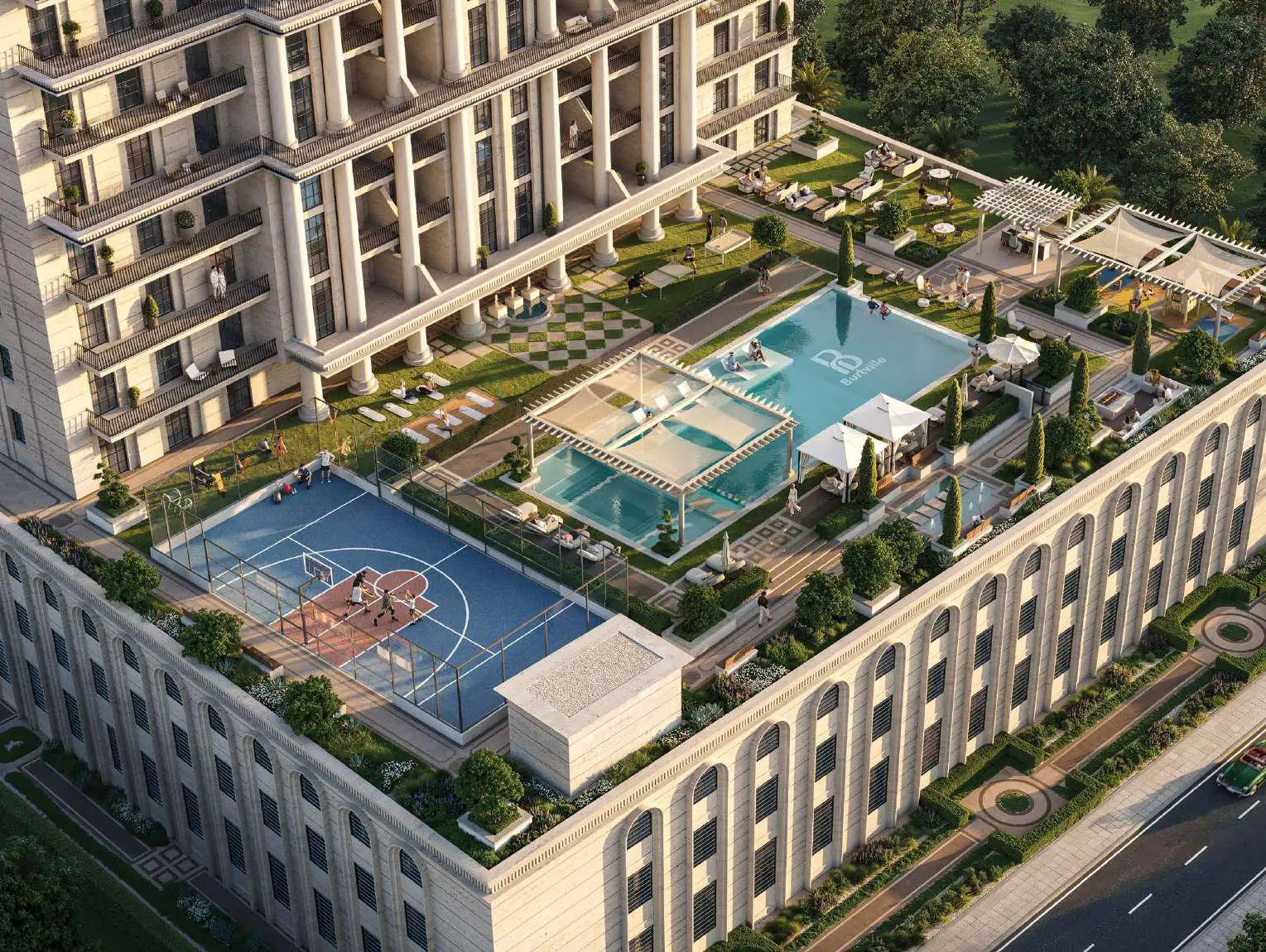 Bab Al Qasr Royal Residence 28 Al Reem Island Abu Dhabi residential development exterior with French inspired architecture