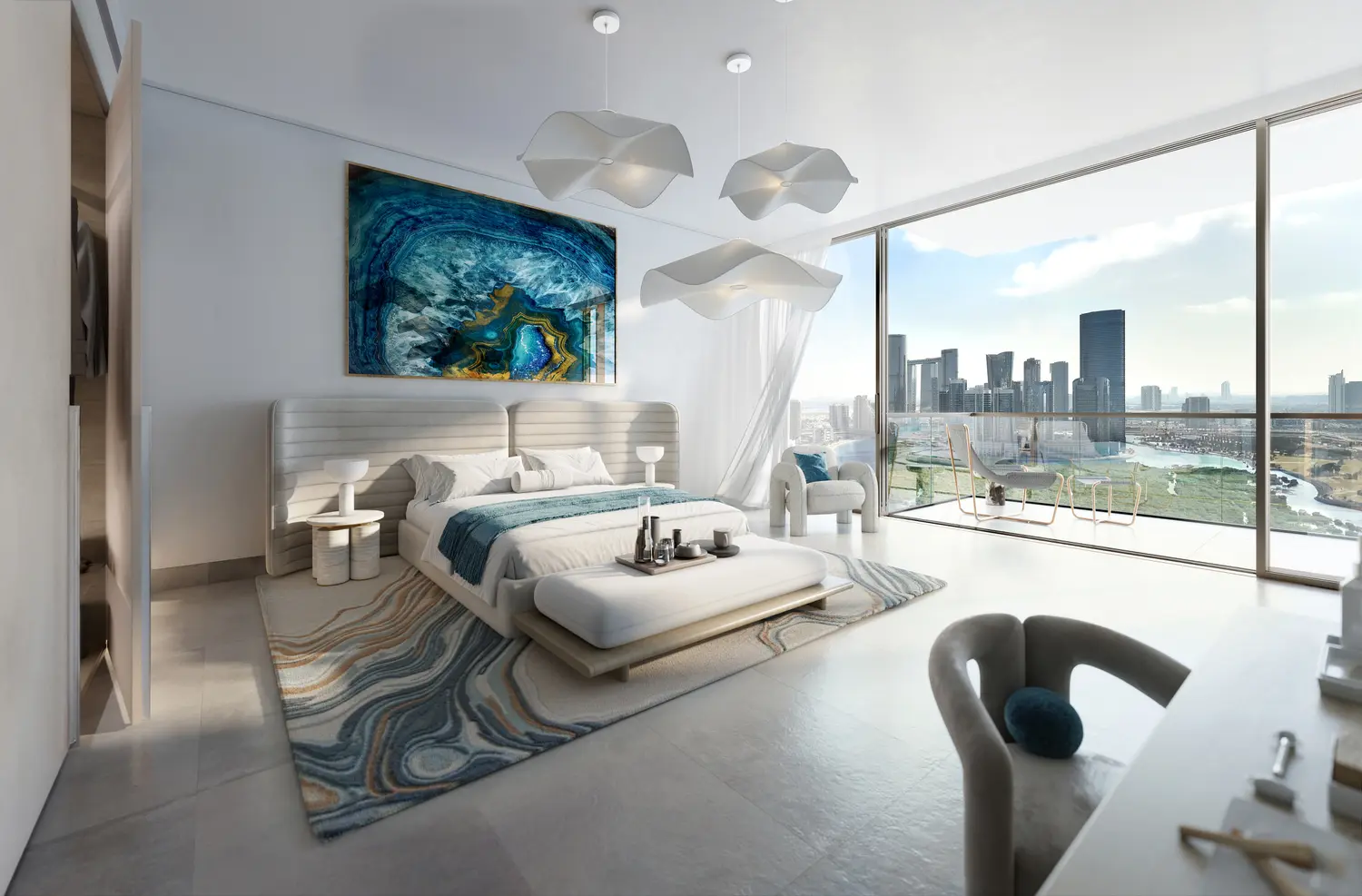 Rivage at Reem Island modern kitchen interior with high-quality cabinetry, Al Reem Island Abu Dhabi residence