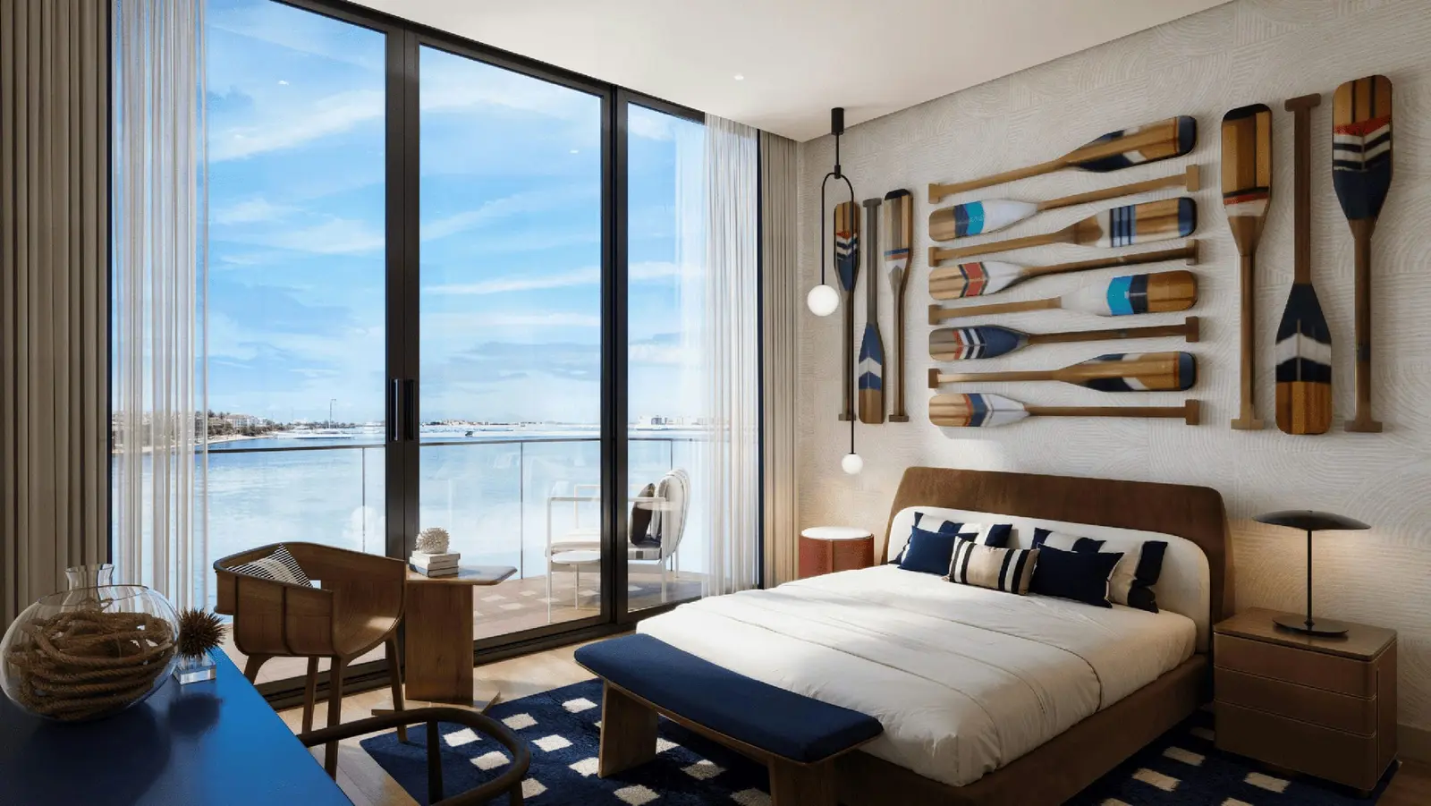 Custom walk-in closet in the master suite of a premium Seamount unit in Abu Dhabi with smart storage features and built-in lighting.jpg