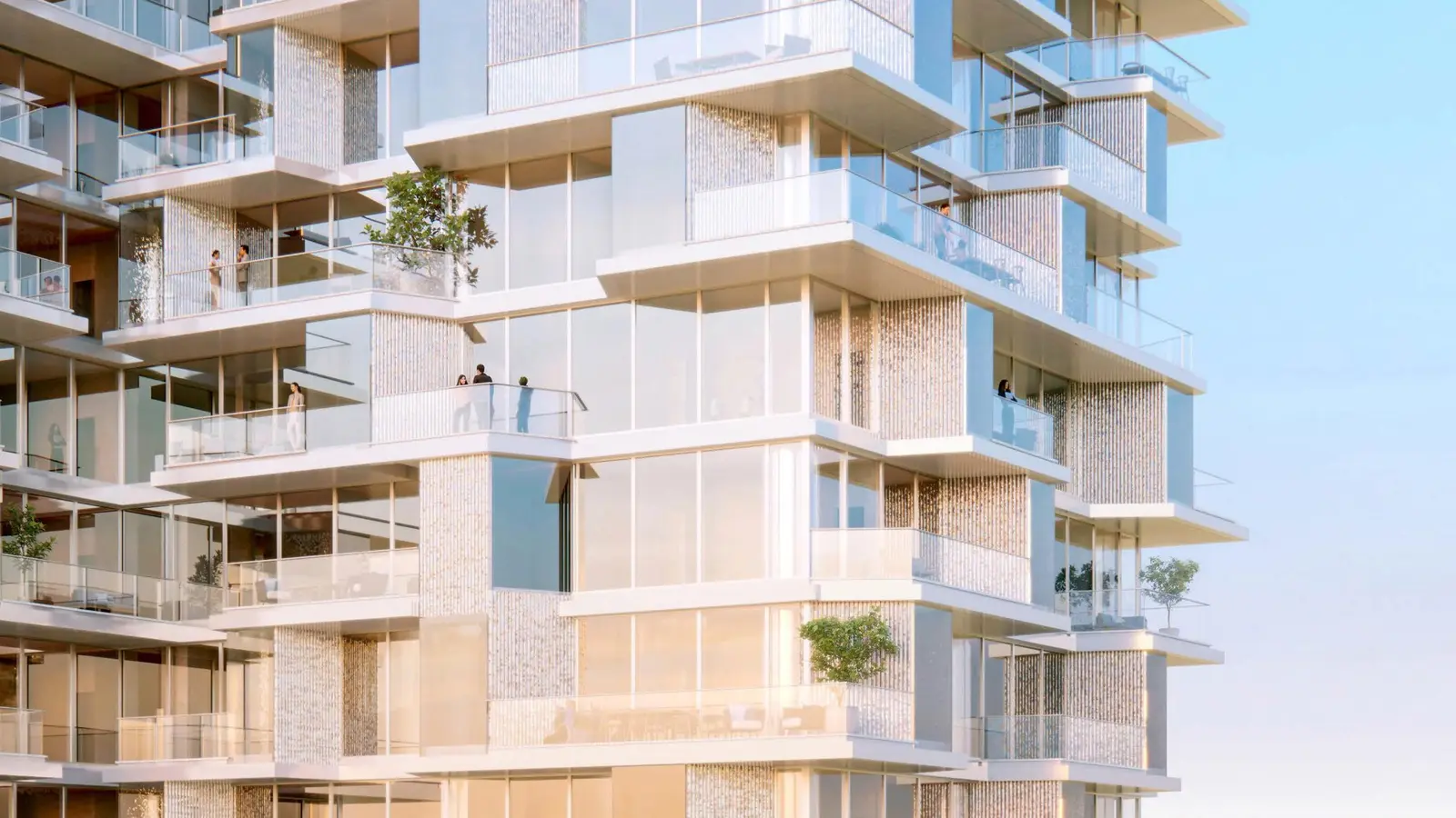 Elegant Morning Exterior View of Riviera Residences Abu Dhabi with glass façade and modern residential design..jpg