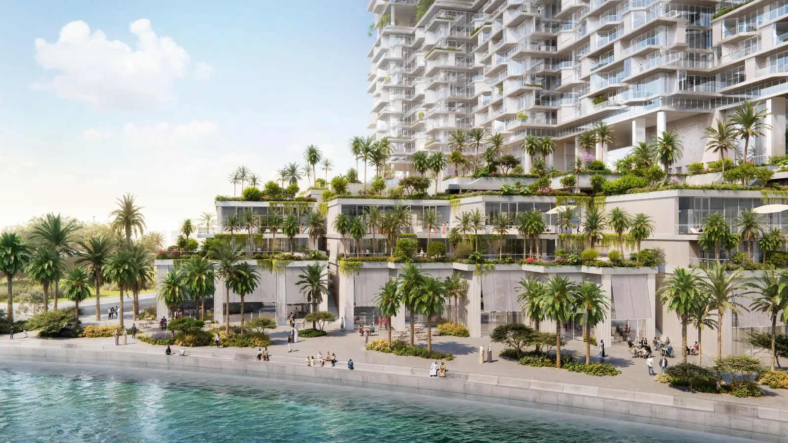 Riviera Residences Abu Dhabi exterior view featuring sleek towers and landscaped surroundings with sea-facing apartments..jpg