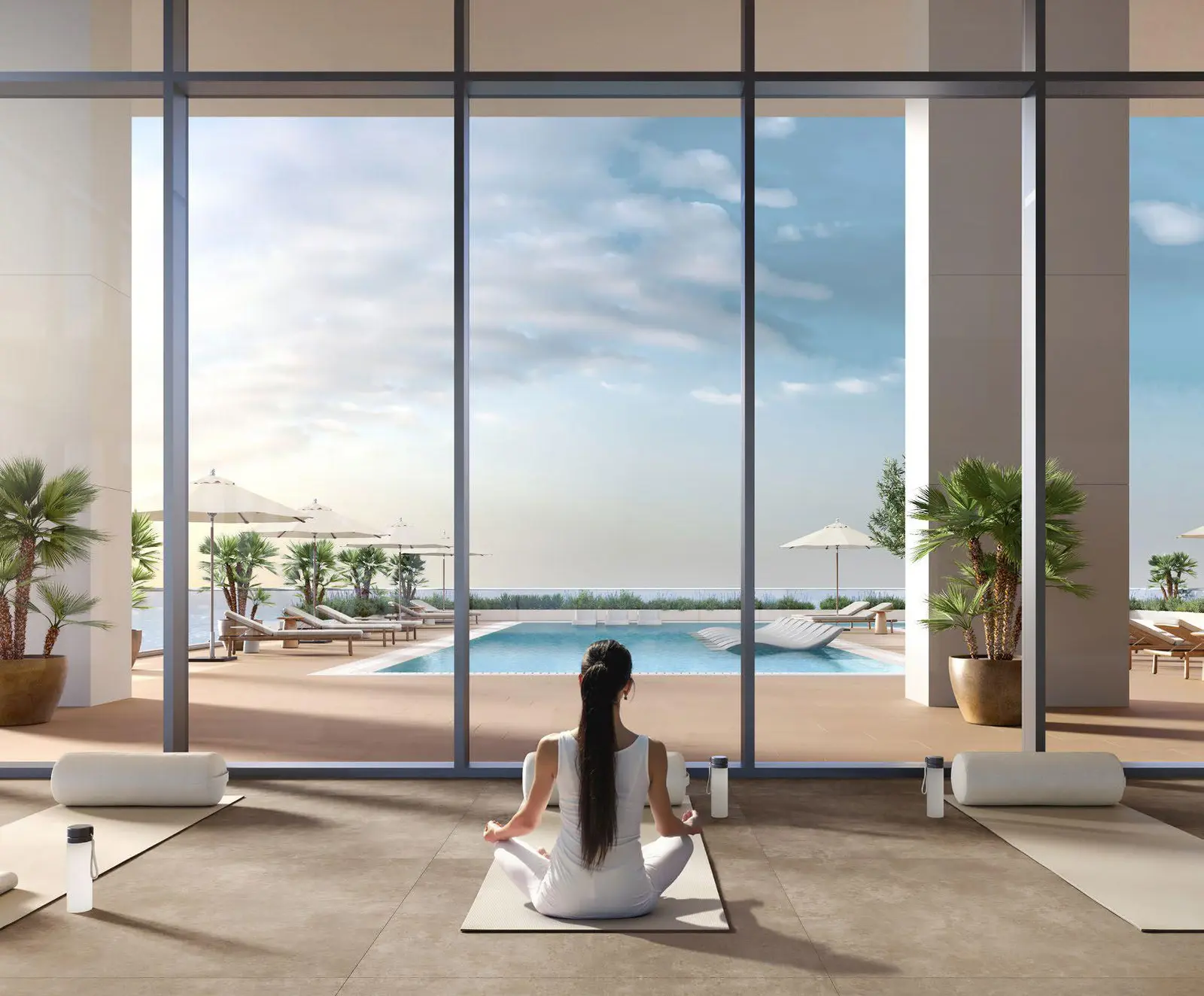Residents enjoying outdoor leisure spaces at Sunstone by IMKAN, Al Reem Island luxury apartments and townhouses..jpg