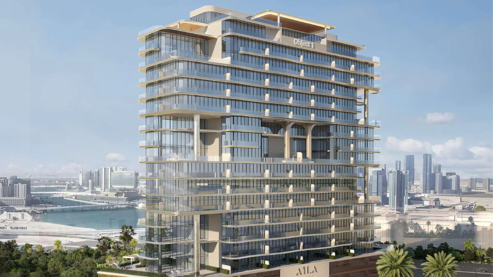 Panoramic skyline from A1LA Residence towers highlighting Al Reem Island luxury apartments and urban Abu Dhabi views.