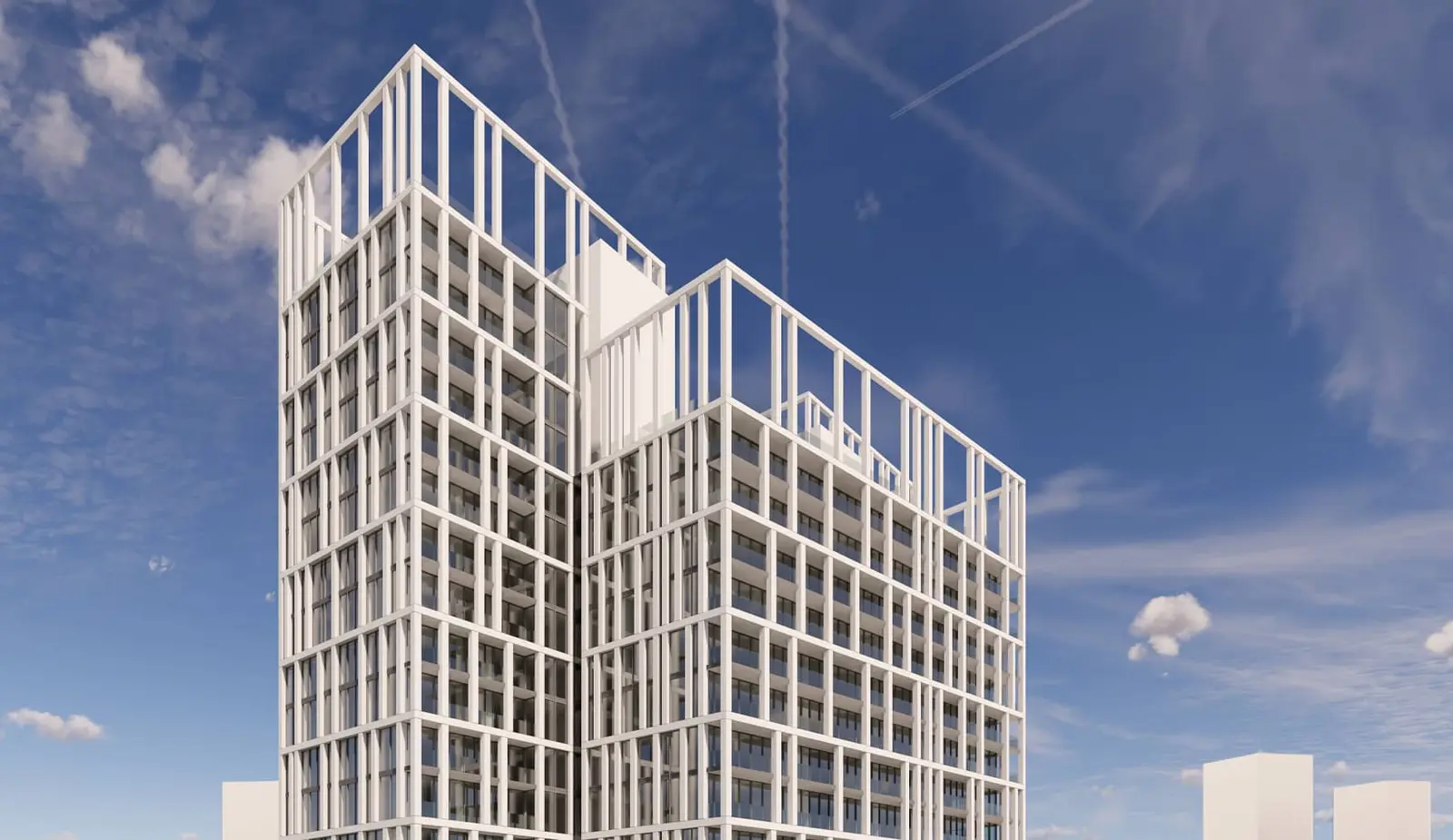 Reem Nine Tower View — High‑rise tower view of Reem Nine featuring contemporary architecture, panoramic mangrove scenery, and elegant island‑front living.