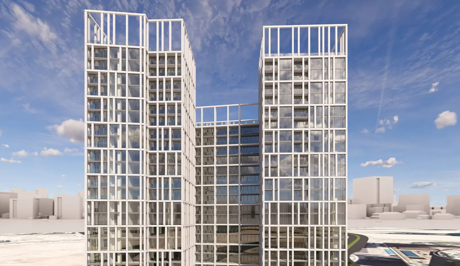 Reem Nine Waterfront Elevation — Waterfront elevation of Reem Nine highlighting its premium location, serene canal views, and upscale residential presence.