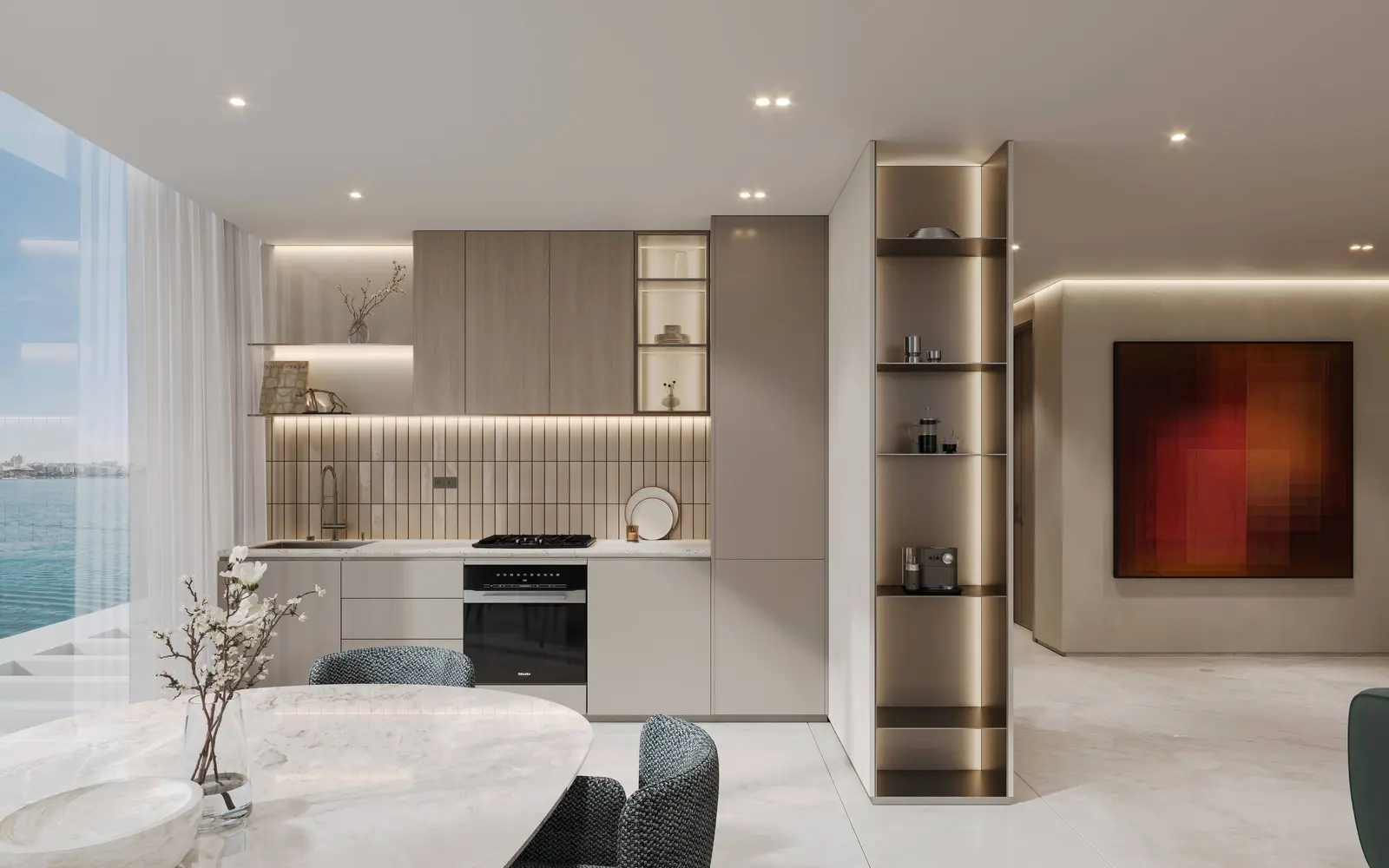 Spacious living room at The Artery Residences featuring modern finishes, warm lighting, and a youthful, contemporary design that reflects the building’s vibrant lifestyle (1).jpg