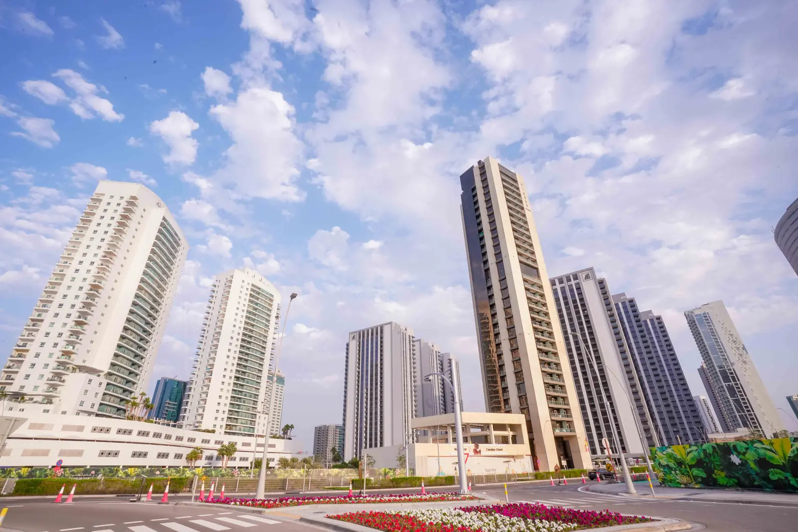 Amaya Towers high-rise exterior at Shams Abu Dhabi, Al Reem Island with premium residential design and landscaped surroundings.