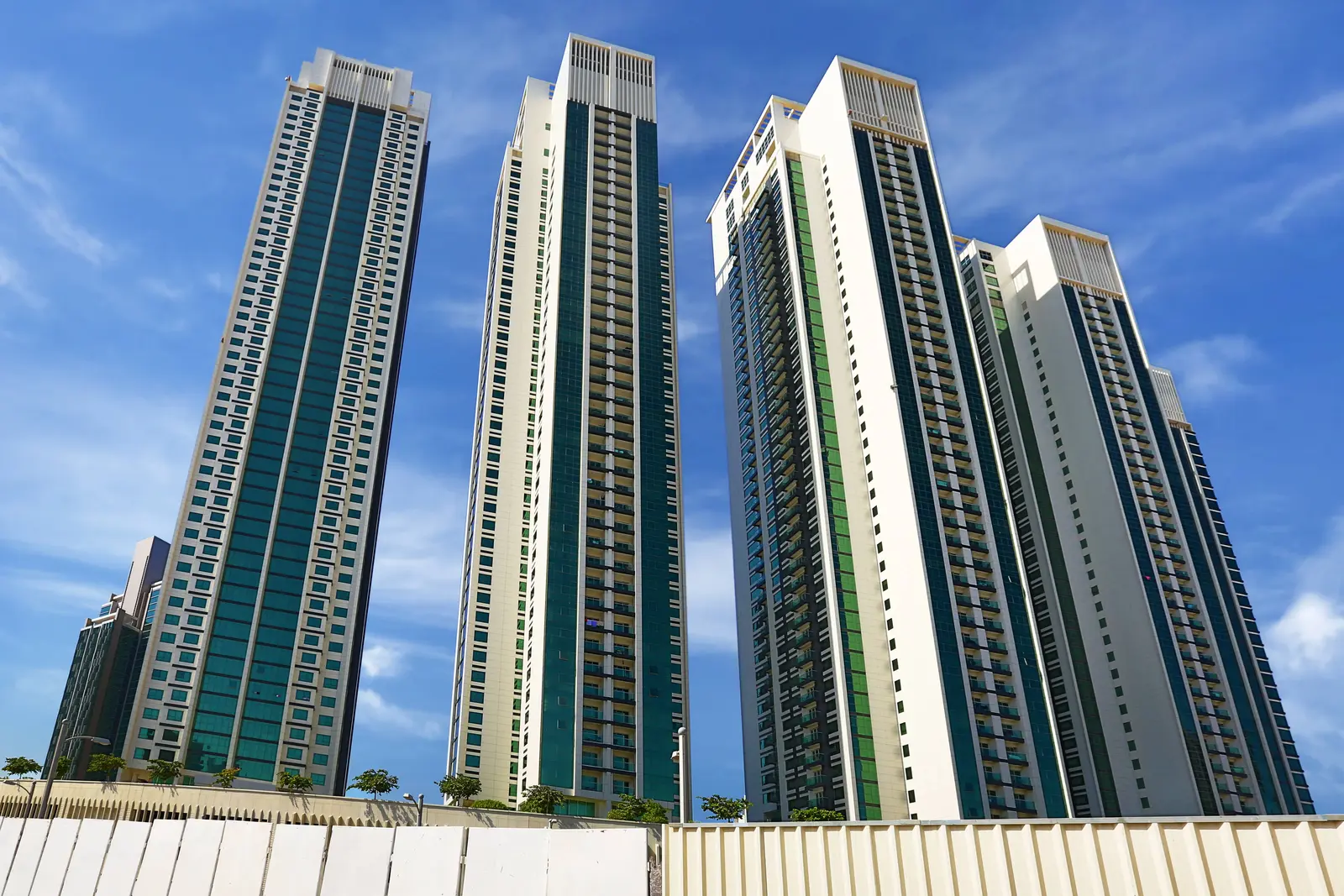 Exterior view of Marina Blue Tower, Marina Square, Al Reem Island featuring modern high-rise residential development with panoramic Gulf views.
