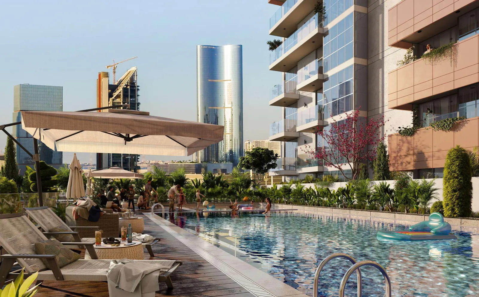 Vista 3 luxury residential tower on Al Reem Island Abu Dhabi overlooking the waterfront and surrounding cityscape.