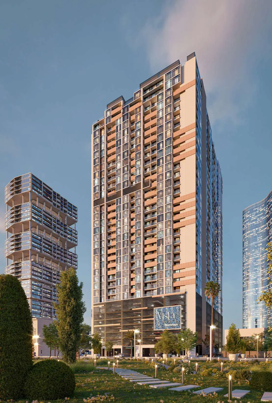 Vista 3 waterfront development at Al Reem Island Abu Dhabi offering premium architecture and luxury residential appeal.