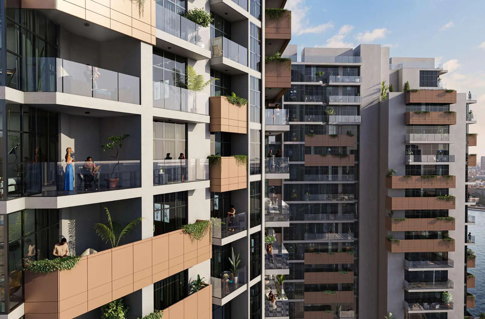 Vista 3 Al Reem Island Abu Dhabi displaying sophisticated exterior design with spacious balconies and glass façade.