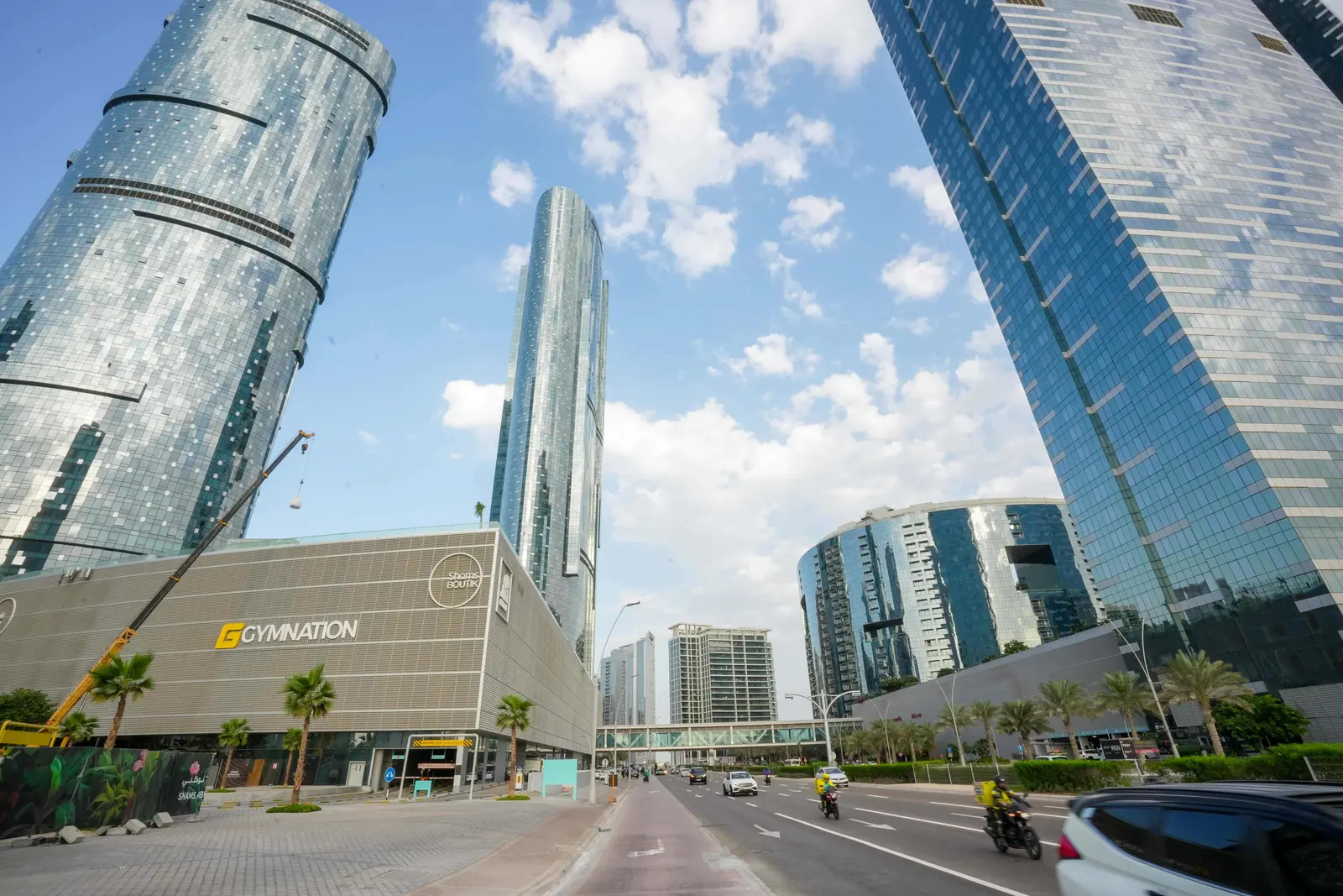 Sun Tower exterior in Shams Abu Dhabi, Al Reem Island, showcasing its iconic elliptical architecture and luxury waterfront residential design.