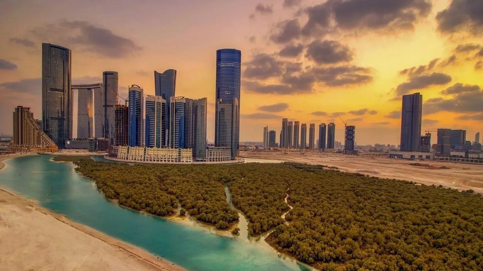 Omega Tower Al Reem Island Abu Dhabi commercial office building by Mismak Properties with a sea facing glazed glass facade