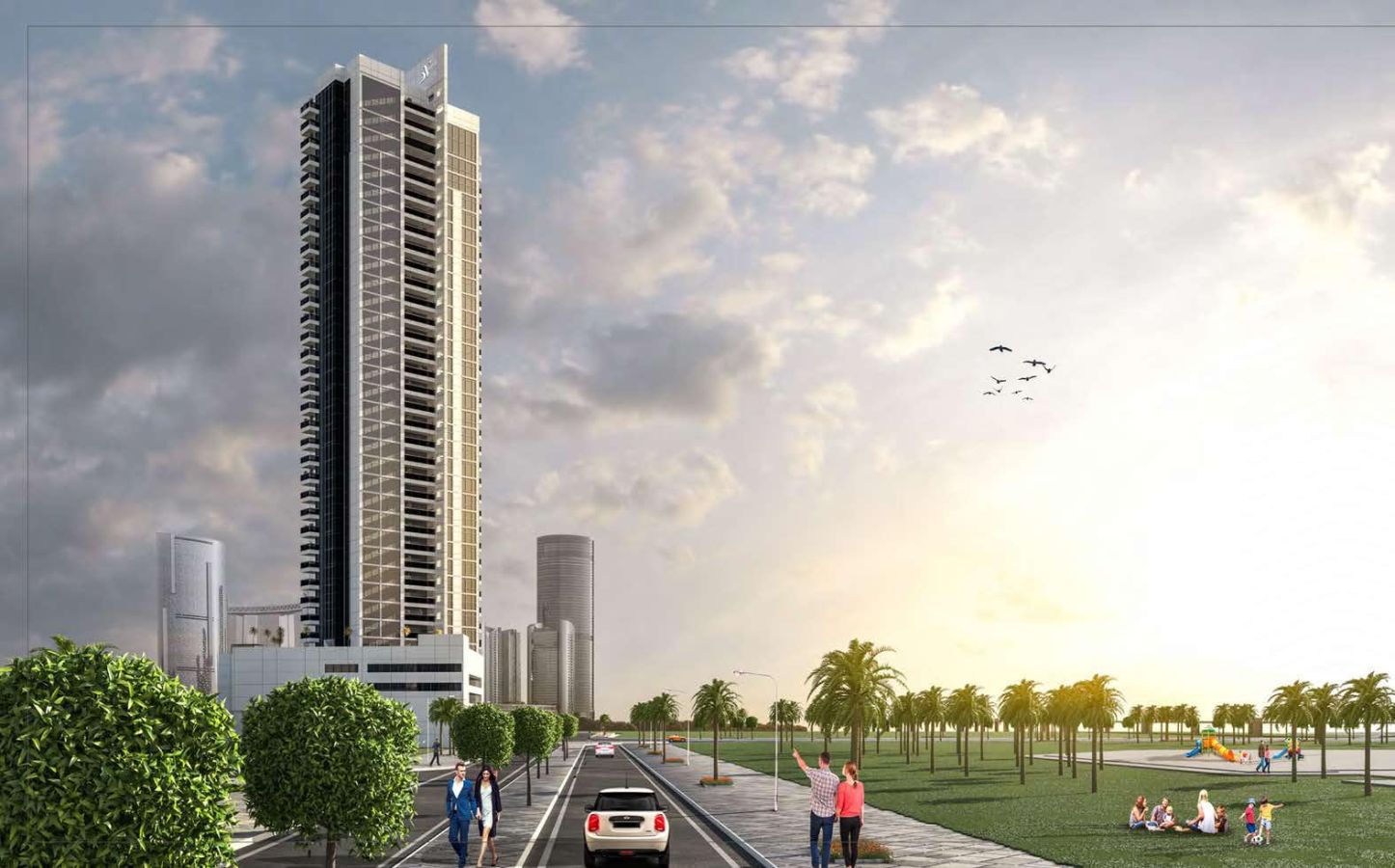 Exterior view of Park View Tower in Shams Abu Dhabi, Al Reem Island, featuring modern residential architecture.